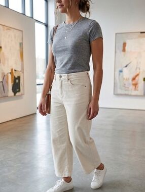 American Eagle High-Rise Corduroy Wide Leg Crop Pants - 8 Short